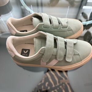 Veja Casual Velcro Sneakers in Sage Green